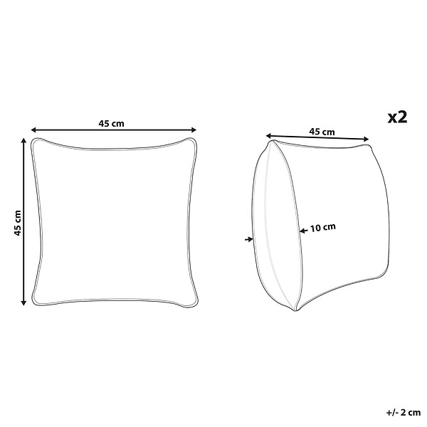 BELIANI - Lot de 2 coussins décoratifs SKIMMIA Coton 45 x 45 cm Blanc Motif de Noël - large