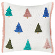 BELIANI - Lot de 2 coussins décoratifs SKIMMIA Coton 45 x 45 cm Blanc Motif de Noël - vignette