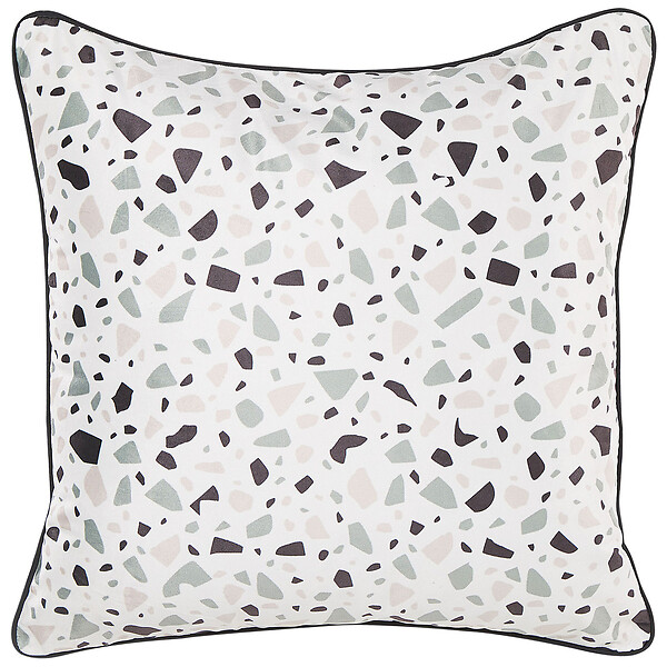 BELIANI - Lot de 2 coussins décoratifs LAVENDER Velours 45 x 45 cm Blanc Motif terrazzo - large