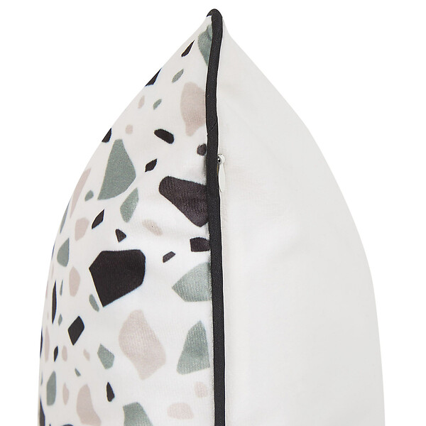BELIANI - Lot de 2 coussins décoratifs LAVENDER Velours 45 x 45 cm Blanc Motif terrazzo - large