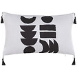 BELIANI - Lot de 2 coussins décoratifs LIRIOPE 30 x 50 cm Noir/blanc Motif géométrique - vignette