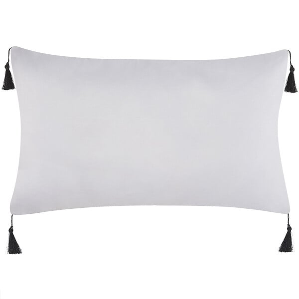 BELIANI - Lot de 2 coussins décoratifs LIRIOPE 30 x 50 cm Noir/blanc Motif géométrique - large