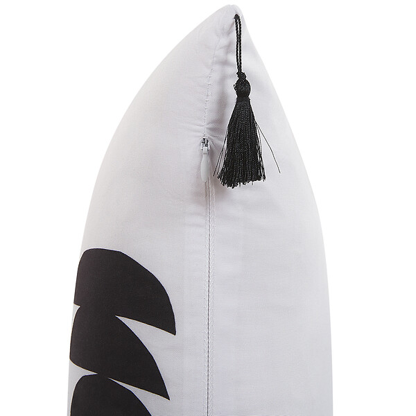 BELIANI - Lot de 2 coussins décoratifs LIRIOPE 30 x 50 cm Noir/blanc Motif géométrique - large