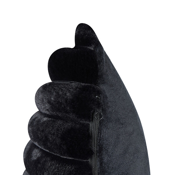 BELIANI - Lot de 2 coussins décoratifs RAKYA 45 x 45 cm Fourrure synthétique Noir À rayure - large