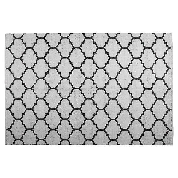 BELIANI - Tapis d'extérieur ALADANA Noir/blanc 140 x 200 cm Réversible - large