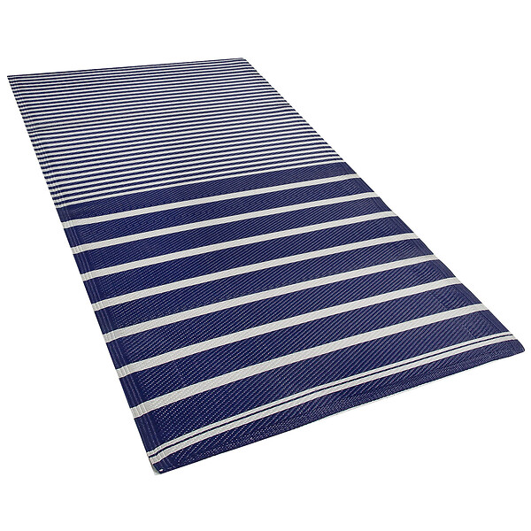 BELIANI - Tapis d'extérieur HALDIA Bleu marine 90 x 180 cm - large