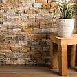 RO'MA NATURE - Pierre de parement Travertin Scabos 60x15 cm Brut (lot de 0,99 m² soit 11 plaques) - vignette