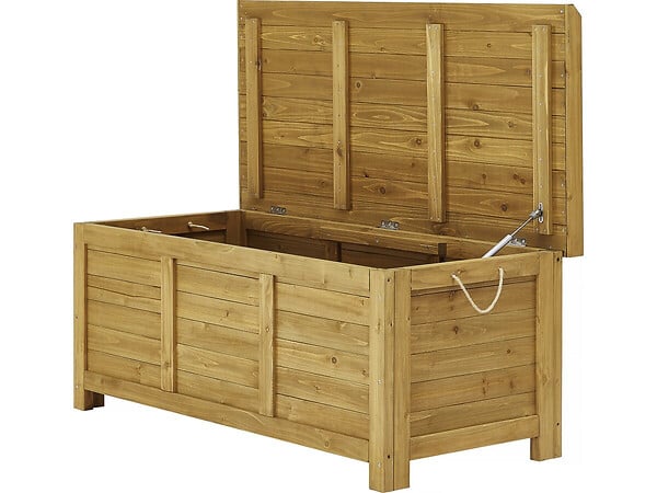 HABITAT ET JARDIN - Coffre de jardin "Gana" en bois - 125 x 60 x 55 cm - Marron - large