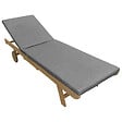 HAPPY GARDEN - Bain de soleil pliant en acacia KANAWA - coussin gris - vignette