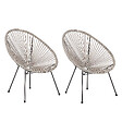 BELIANI - Lot de 2 chaises de jardin ACAPULCO II Gris clair - vignette