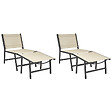 BELIANI - Lot de 2 chaises de jardin MARCEDDI Métal Beige - vignette