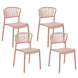 BELIANI - Lot de 4 chaises de jardin GELA Rose pastel - vignette