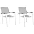 BELIANI - Lot de 2 chaises de jardin PERETA Métal Gris - vignette
