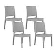 BELIANI - Lot de 4 chaises de jardin FOSSANO Matière synthétique Gris clair - vignette