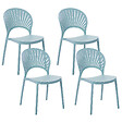 BELIANI - Lot de 4 chaises de jardin OSTIA Bleu clair - vignette