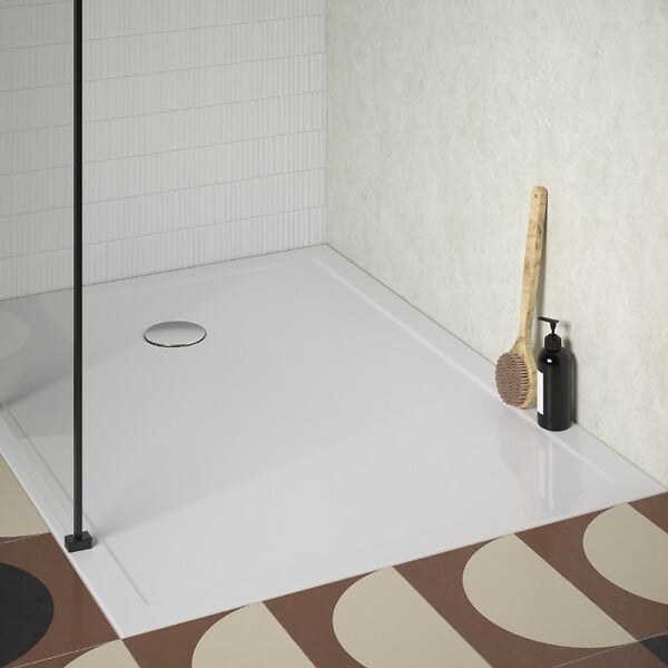 JACOB DELAFON - Receveur de douche 120 x 90 Gaspard extra-plat céramique bonde à gauche - large