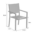 HAPPY GARDEN - Lot de 4 chaises rembourrées en aluminium blanc - textilène gris - vignette