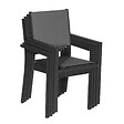 HAPPY GARDEN - Lot de 8 chaises rembourrées en aluminium anthracite - textilène gris - vignette