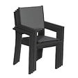 HAPPY GARDEN - Lot de 4 chaises rembourrées en aluminium anthracite - textilène gris - vignette