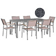 BELIANI - Salle à manger de jardin 6 places GROSSETO Gris/beige Granit Poli - vignette