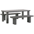 BELIANI - Salle à manger de jardin avec bancs 4 places TARANTO Gris Béton - vignette