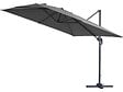HABITAT ET JARDIN - Parasol jardin déporté Alu "Sun 3" - Carré - 3 x 3 m - Gris + housse de protection - vignette