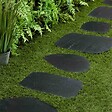 RO'MA NATURE - Pas japonais Irrégulier Ardoise Noire 30-40x2-4 cm (lot de 5) - vignette