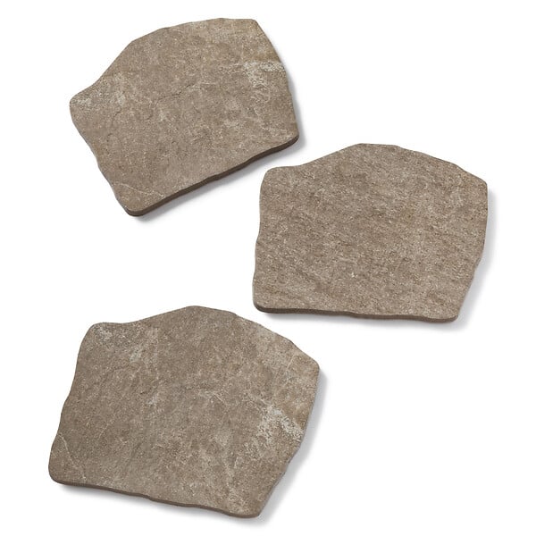 RO'MA NATURE - Pas japonais Irrégulier Grès cérame effet Pierre Beige 42x36x2 cm (lot de 5) - large