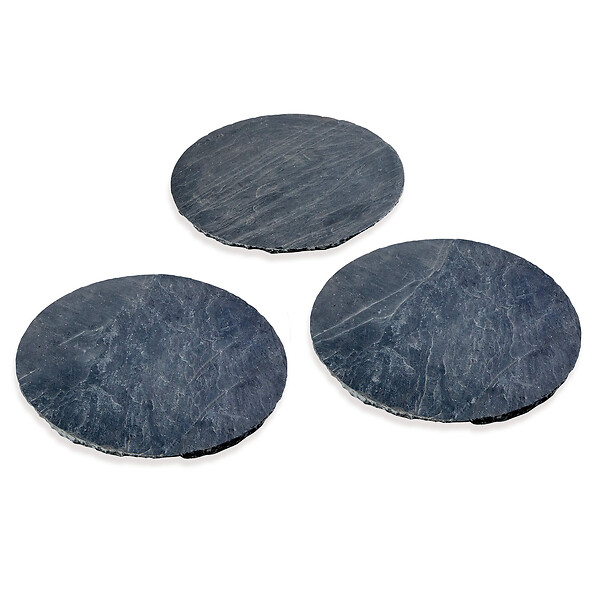 RO'MA NATURE - Pas japonais Rond Ardoise Noire D.40x2-3 cm (lot de 20) - large