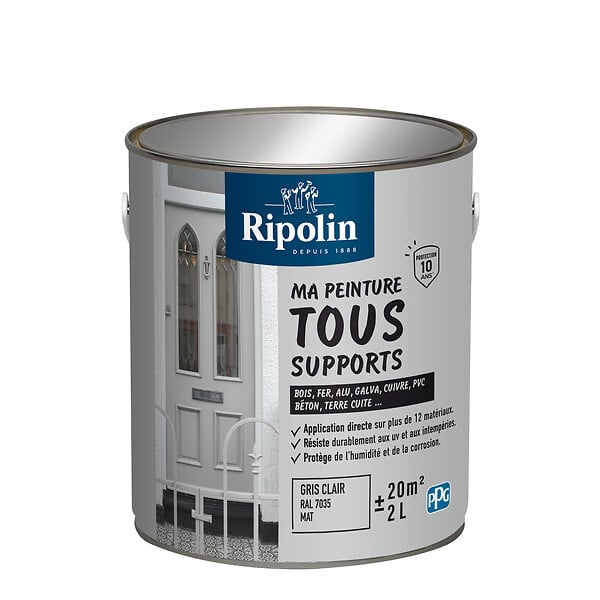 RIPOLIN - Peinture multi-supports Ri 26 multisup - Gris clair - 2L - large