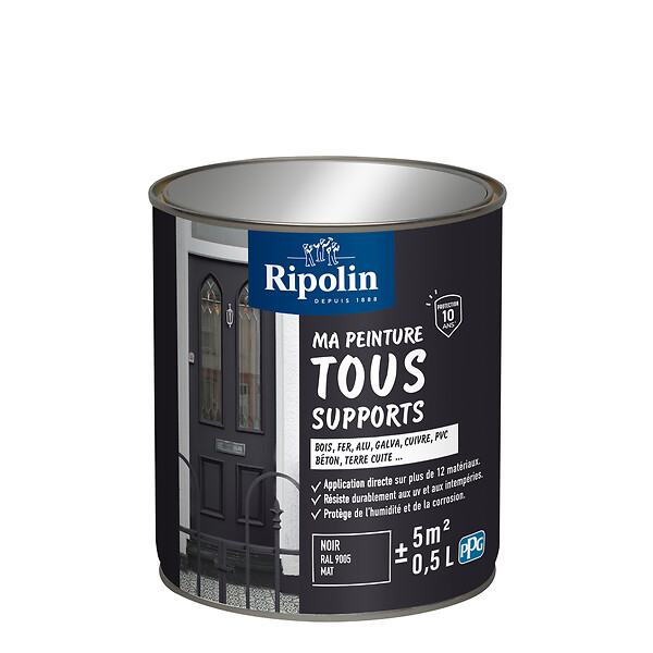RIPOLIN - Ri 26 multisup mat ral 9005 noir    0,5l - large
