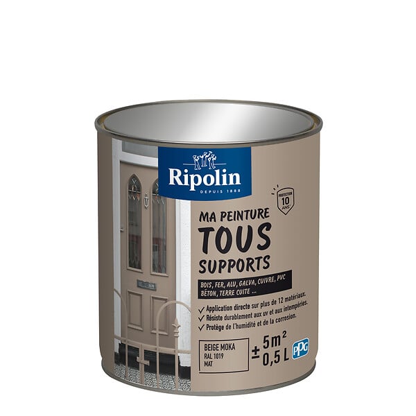 RIPOLIN - Peinture multi-supports Ri 26 multisup mat Beige Moka 0,5L - large