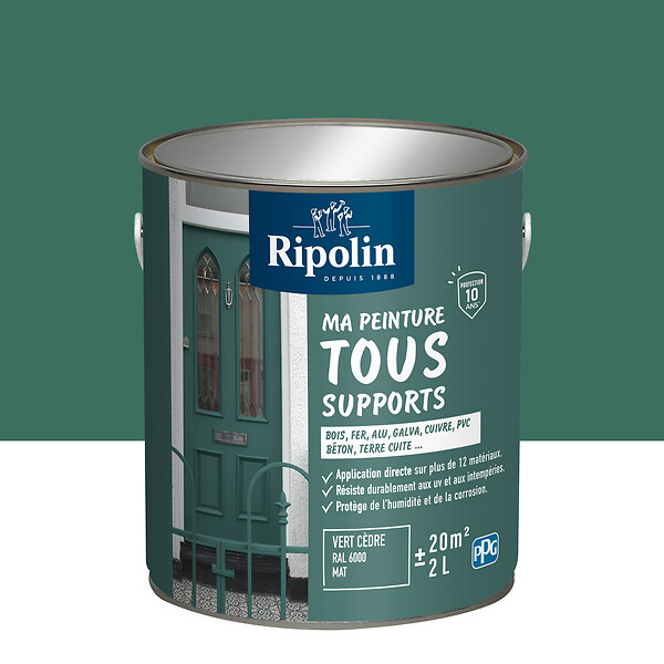 RIPOLIN - Peinture multi-supports Ri 26 mate Vert Cèdre - 2L - large