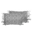 BELIANI - Lot de 2 coussins décoratifs KIRIKKALE Coton 30 x 45 cm Gris Motif géométrique - vignette