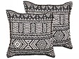 BELIANI - Lot de 2 coussins décoratifs SIRVAN Coton 45 x 45 cm Noir Motif géométrique - vignette