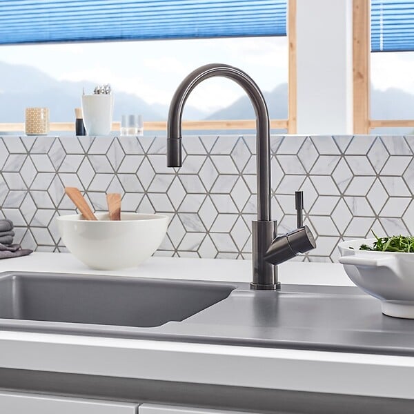 VILLEROY ET BOCH - Robinet cuisine  Umbrella flex anthracite - large