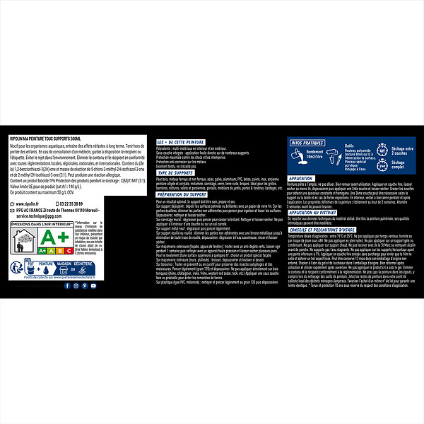 RIPOLIN - Ri 26 multisup mat ral 9005 noir    0,5l - large