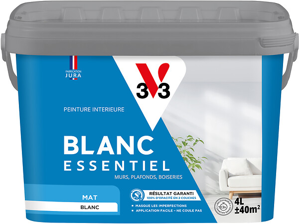 V33 - Peinture mur et plafond - V33 Blanc Essentiel Mat - 4L - large