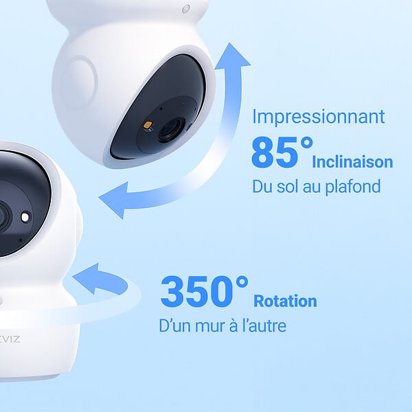 EZVIZ - Caméra surveillance intérieure Wi-Fi motorisée - H6c G1 4K - large