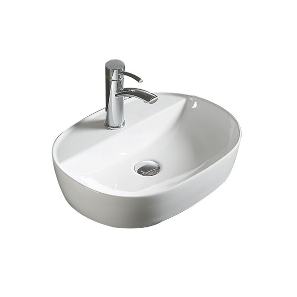 SWISS AQUA TECHNOLOGIES - Swiss Aqua Technologies Vasque à poser Infinitio 60 x 40 x 12,5 cm sans trop-plein, blanc (SATINF6040) - large