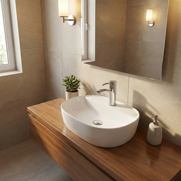 SWISS AQUA TECHNOLOGIES - Swiss Aqua Technologies Vasque à poser Infinitio 60 x 40 x 12,5 cm sans trop-plein, blanc (SATINF6040) - large