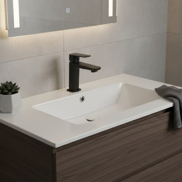 SWISS AQUA TECHNOLOGIES - Swiss Aqua Technologies Mitigeur lavabo Feel, sans tirette, noir mat, (SATBSFEEL271C) - large