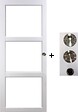 GD MENUISERIES - Porte Coulissante Kenya blanc Vitrage transparent H204 x L83 cm, coquilles, tire doigt - vignette