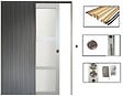 GD MENUISERIES - Porte Coulissante Greyria Gris Clair Vitrée H204 x L83 cm, Galandage, kit de finition - vignette