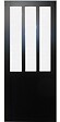 GD MENUISERIES - Porte Coulissante Atelier Noir vitre depoli H204 x L93 cm, Rail Alu - vignette