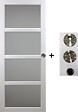GD MENUISERIES - Porte Coulissante Tana blanc Vitrée H204 x L83 cm, coquilles, tire doigt - vignette