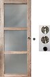 GD MENUISERIES - Porte Coulissante bois Frake Vitrée H204 x L83 cm, coquilles, tire doigt - vignette