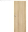 GD MENUISERIES - Porte Coulissante Décor Chêne Naturel Honey Oak  H204 x L73 cm, Rail alu Bandeau Blanc, Coquilles - vignette