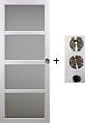 GD MENUISERIES - Porte Coulissante Tana blanc Vitrée H204 x L93 cm, coquilles, tire doigt - vignette