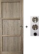 GD MENUISERIES - Porte Coulissante bois Frake 3 Panneaux H204 x L83 cm, coquilles, tire doigt - vignette